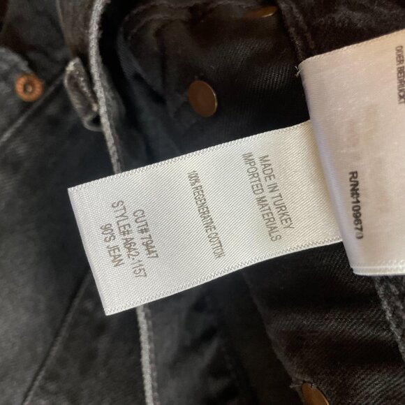 Agolde Black Straight Leg Jeans - Picture 3 of 5